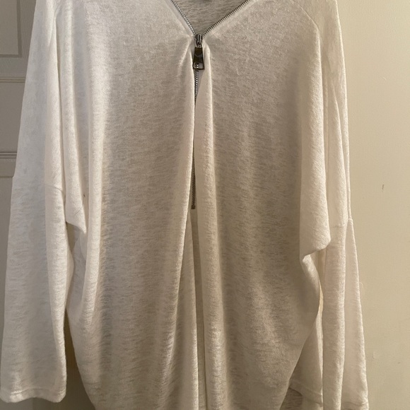 Alfani Zip Cover Up.  Size Large; White. - Picture 2 of 6
